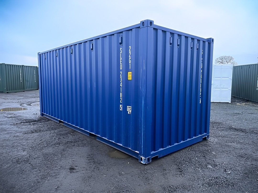 20ft one-trip shipping container in blue