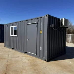 20ft Slate Gray Shiplap Container Office with Mini Split (120V)