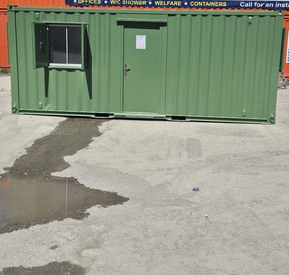 20ft x 8ft Anti-Vandal Open Plan Office (Green)