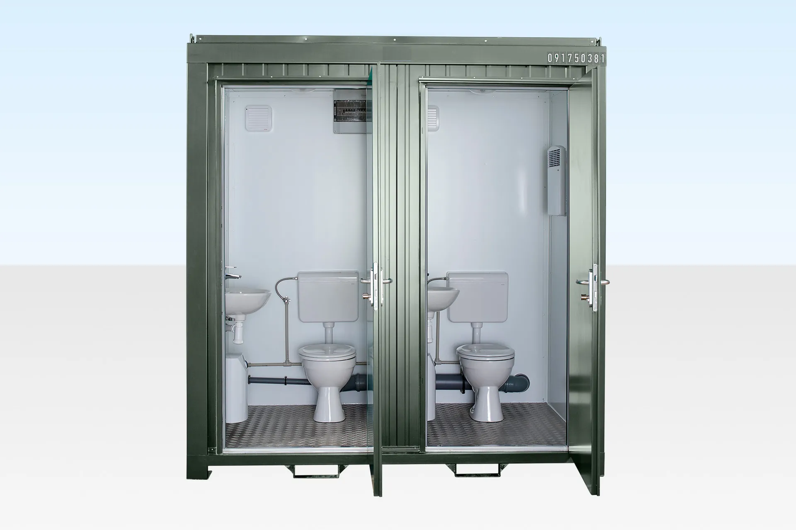 8ft x 5ft Double Restroom Unit 1+1 (Bottle Green)