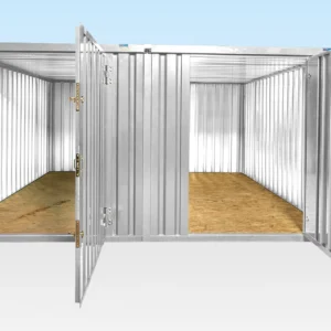 9 ft 10 in x 13 ft 9 in Side-Linked Flat Pack Container Bundle (Galvanized)