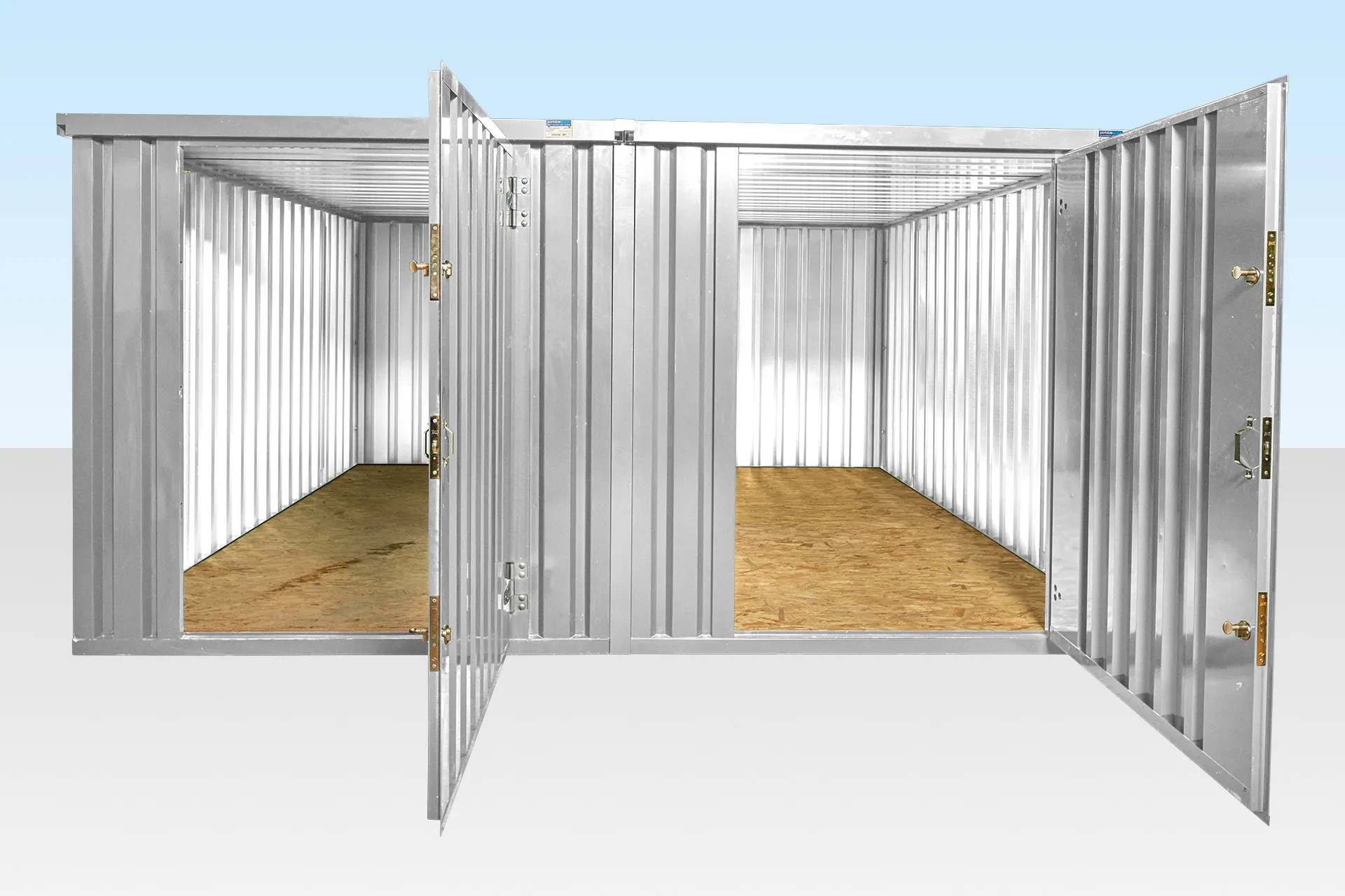 9 ft 10 in x 13 ft 9 in Side-Linked Flat Pack Container Bundle (Galvanized)