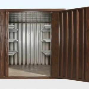 Wood-Effect Flat Pack Storage Container – 6 ft 7 in x 6 ft 11 in
