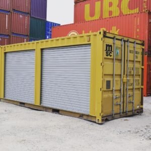 Yellow 20ft Container with Dual Side Roll-Up Doors